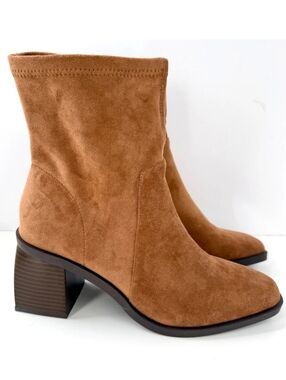 ANNE KLEIN Astrid Suede i-flex Chunky Ankle Booties